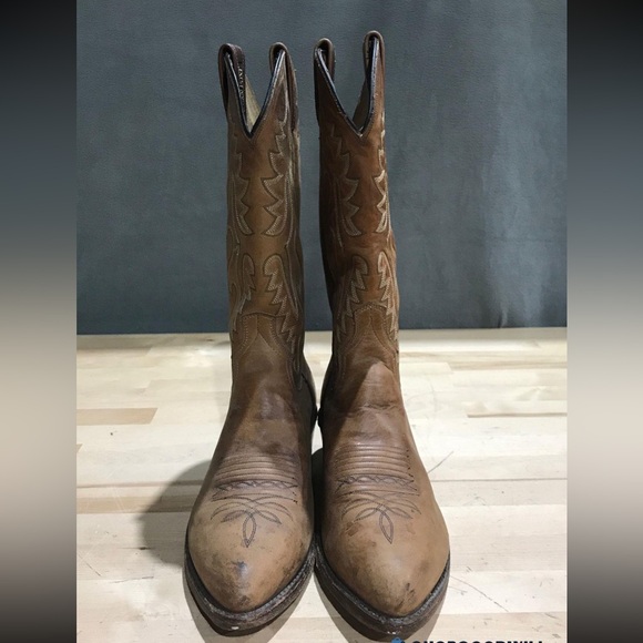 Dan Post Vintage Brown Leather Western Cowboy Boots - Picture 5 of 5